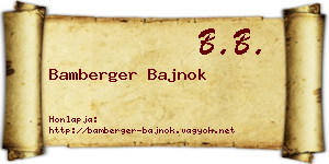 Bamberger Bajnok névjegykártya